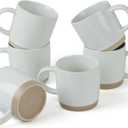 famiware Coffee Mugs for 6, 13 oz Mug Set, Drinking Cup with Handle for Coffee, Tea, Cocoa, Milk, Milkyway series, White