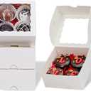 RomanticBaking 100 Pack Bakery Boxes 4x4x2 Inches Cookies Boxes Mini Bundt Cake Boxes Pie Boxes Cinnamon Roll Treat Boxes Chocolate Truffle Boxes Party Wedding Favor
