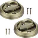 PATIKIL Recessed Door Handles, 2 Pcs Round Flush Pulls Stainless Steel Furniture Locks Hidden Embedded Fireproof Door Furniture Pull Bronze