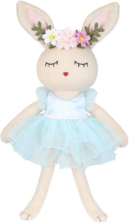Ballerina Doll Easter Stuffed Animal Bunny Plush Animal Doll, Plush Rabbit Toy Bunnys Stuffed Animals for Girls Easter Animals on Party Birthday Christmas (Yellow)