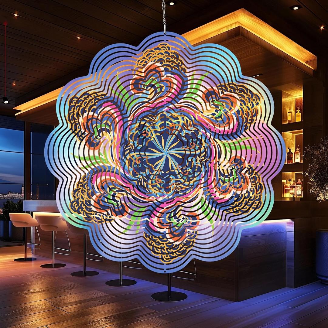 Mandala Gifts for Mom, Moms Wind Spinners, Mother's Day Best Gift for Mom, Mother Birthday Gift from Daughter Son, Love Reminder Gifts for Mother's Day, Garden Decor Gifts for Outside,Purple,12in