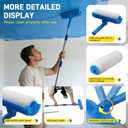 Ceiling Paint Roller No Drip Kit, 6FT Ceiling Paint Roller with Shield & Adjustable Head Extension Pole Included, No-Drip Splatter-Free Brush for Painting Ceilings Wall
