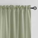Anmao Non-See-Through Sage Green Privacy Semi Sheer Curtains for Living Room 54 Inch Length 2 Panels Set, Light Filtering That Let Light in Rod Pocket Window Drapes for Bedroom, 52W x 54L, Sage