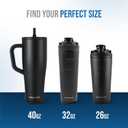 Ice Shaker 40 oz Tumbler with Handle and Straw | 40oz Green | Cold for 30+ Hours | 2-in-1 Tumbler Shaker Bottle | Odor-Free 40 ounce Bottle for Water, Protein Shakes, Smoothies, Cocktails