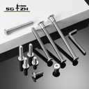 1/4-20 x 3 Inch 20Pcs Flat Head Hex Socket Cap Screws Bolts Barrel Nuts Kit, 304 Stainless Steel 18-8, Full Thread by SG TZH (with Hex Spanner) (Silver)