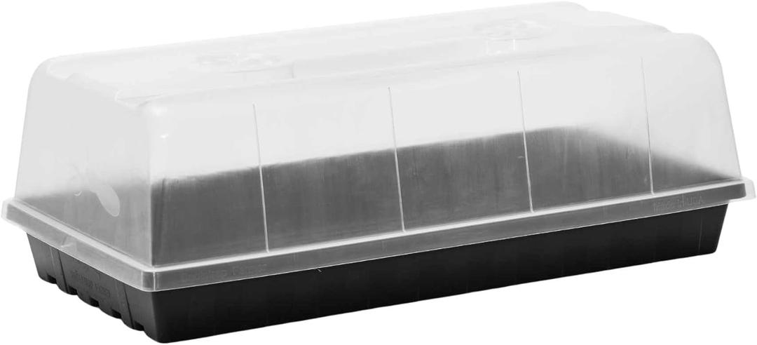 Bootstrap Farmer 1020 Trays w/Humidity Dome Extra Strength, 2 Pack, for Seed Starting Plant Propagation Germination Tray No Holes Fodder System Starter