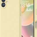LOVE 3000 Designed for iPhone 16 Case, Premium Silicone with [Soft Anti-Scratch Microfiber Lining] Shockproof Protective Phone Case for Men Women Girls 6.1", Creamy Yellow