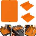 Silicone Grill Mat for Blackstone - Griddle Accessories Tools 3-piece Set Spatula Dish Drying Mat - Outdoor BBQ Grill Drip Pad, Orange