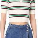 The Drop Women's Gero Short Sleeve Splitneck Polo Sweater Tee