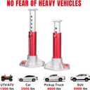 BIG RED T43004 Torin Aluminum Jack Stands with Locking Support Pins: 3 Ton (6,000 lb) Capacity, Red/Silver, 1 Pair