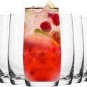 Krosno Long Drink Glasses, Set of 6, 13.9 oz, Blended Collection, Crystal Glass, Perfect for Everyday, Dishwasher Safe, Made in Europe