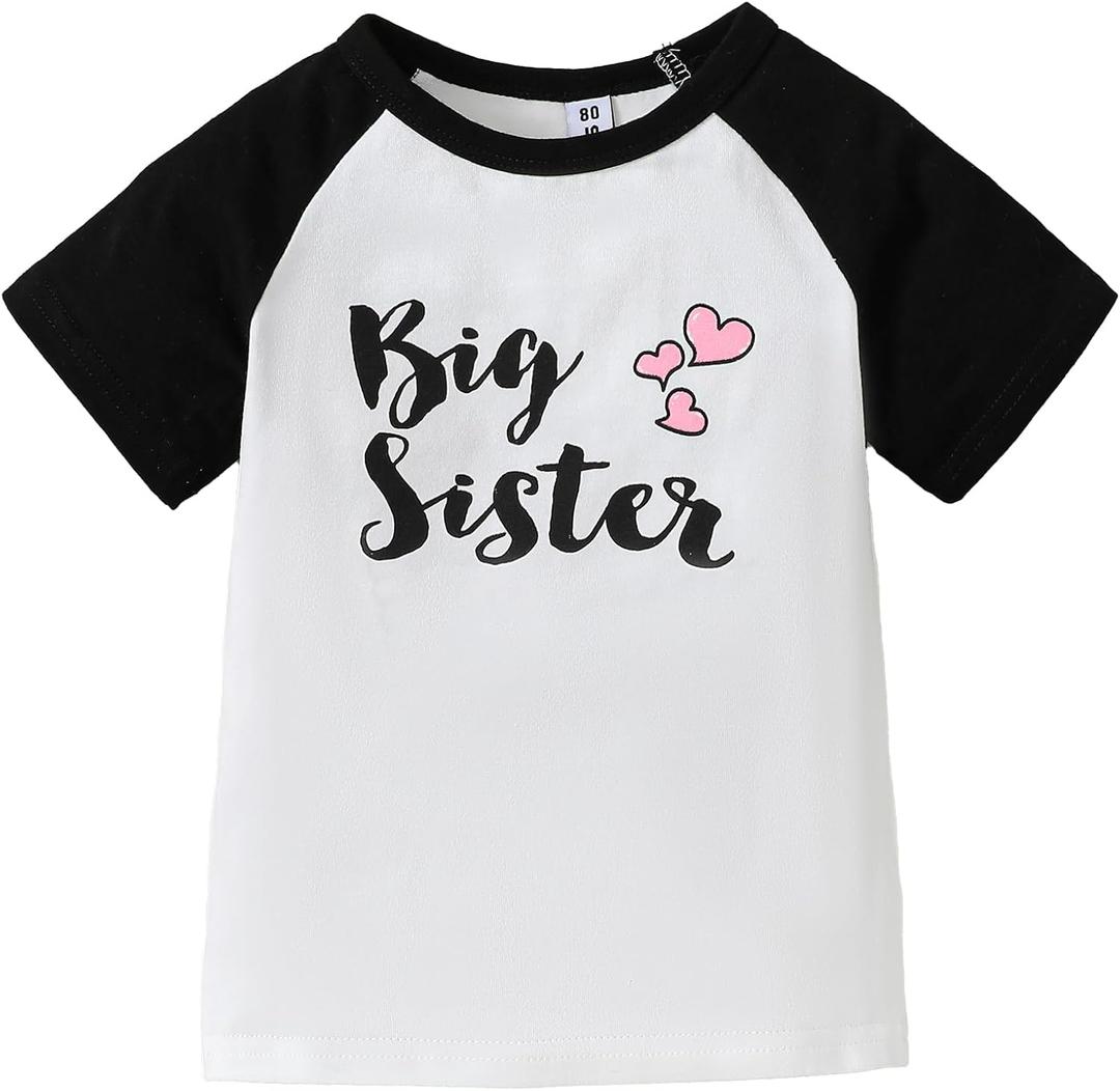 SXSXSX Big Sister Announcement T-Shirt Cotton Soft Toddler Girl Top I'm Going to Be a Big Sister Gift (1-7 Years)