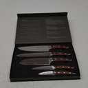 Brewin CHEFILOSOPHI Japanese Chef Knife Set 5 PCS with Elegant Red Pakkawood Handle Ergonomic Design,Professional Ultra Sharp Kitchen Knives for Cooking High Carbon Stainless Steel