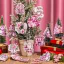 36 Pcs Pink Vintage Ornaments for Christmas Tree Rustic Retro Xmas Hanging Decorations for Festival Party Christmas Winter Holiday Decor