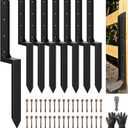 8PCS Fence Post Repair Kit, Heavy Duty Fence Posts Repair Stakes for Fix Wooden Broken Posts, Repair Tilted (8, Black)