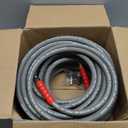 RIDGE WASHER Pressure Washer Hose 100 Feet X 3/8 Inch for Hot and Cold Water, Non Marking Gray Power Washer Hose, M22 14 mm to 3/8 Inch Quick Connect, 4000 PSI