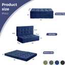 MAXYOYO 6" Folding Sofa Bed for Floor, Tufted Tri-Fold Floor Mattress with Chenille Fabric, Full Size Portable Sofa Couch Guest Mat for Adults, Foldable Topper for Camping, Navy, 53"x75"