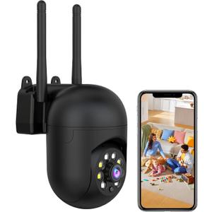 JAIOTlink 2K Security Camera Wired, 2.4/5GHz Home WiFi Camera, 360 PTZ Baby Monitor with Color Night Vision, Motion Detection, 2-Way Audio, Compatible with Alexa