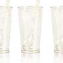 zappy 100 3 Oz Disposable Plastic Straight Wall Shooter Glasses Clear Gold Glitter Dessert Cups and Tasting Spoons - Dessert Shooters Glasses Appetizer Bowls Trifle Bowl Tumbler Shooters