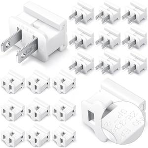 Flutesan 20 Christmas Female and Male Slip Plug Lighting Outlet White Vampire Adapter for Xmas Holiday Party (SPT-2)