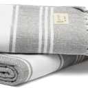 Salt Earth Cotton Turkish Beach Towel, Set of 2 Large, Bathroom, Beach Essentials, Gym, Quick Dry for Shower, Lightweight Large Towels for All (Alloy)