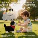 Electronic Interactive Plush Dog Toy, Realistic Robot Puppy Toy, Walking, Talking, Barking, Tail Wagging, Voice-Activated Control Stuffed Animal Pet Toys for Children Ages 3+