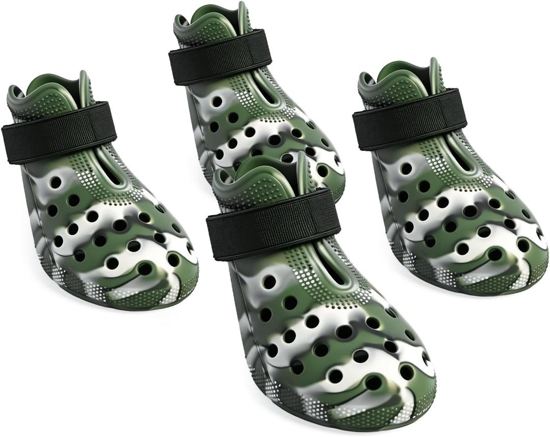 Dog Shoes for Hot Pavement - Comfortable Paw Protection for Medium & Large Dogs, Adjustable Strap & Non-Slip, Easy-Clean, Outdoor Sports Boots, Dog Booties for Summer Rain (Camouflage, XL)