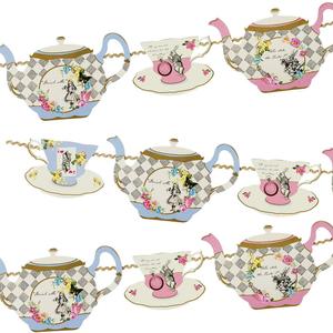 Alice in Wonderland Teapot Bunting Garland 13ft - Themed Decoration For Mad Hatter Tea Party, Birthday, Afternoon Tea, Baby Shower, Mother's Day, Garden Alice in Wonderland Teapot Bunting Garland 13ft - Themed Decoration For Mad Hatter Tea Party, Birthday, Afternoon Tea, Baby Shower, Mother's Day, Garden