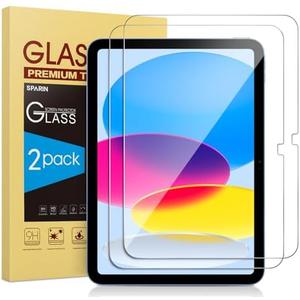 SPARIN Screen Protector for iPad 11th 10th Generation (iPad A16 11-inch 2025/10.9 inch 2022), 2 Pack Tempered Glass for iPad 11/10 Gen, Case Friendly, Anti-Scratch, Touch Sensitive
