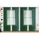 SpaceDresser Foliage Green Sheer Curtains 4 Panels Rod Pocket Semi-Sheer Curtain 84 Inches Long Light Filtering Voile Window Drapes for Bedroom Living Room Kitchen, Each 52W x 84L