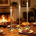 48PCS Brass Gold Taper Candle Holders Set, Gold Candlestick Holders Bulk Gold Candle Holders Vintage Metal Candlestick Holders for Wedding Reception, Centerpiece, Festive Mantel Decoration