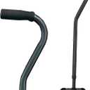 Carex Quad Cane with Small Base, Heavy Duty Quad Cane with Adjustable Height from 28" to 37", 4-Prong Walking Stick with Small Base, Holds Up to 300 Pounds, Black, Universal For Men and Women, Black