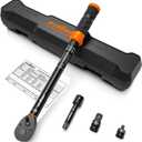 HORUSDY 3/8" 5PCS Torque Wrench Set(545 ft-lb/ 6.861 Nm)  Torque Wrench 3/8 Drive with 3" Extension, 3/8" to 1/4" & 3/8" to 1/2" Adapters, Case for Bike, Car, Moto & Other Repair