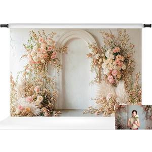 Kate Boho Spring Floral Arch Wedding Backdrop Photo Background Studio Props,10x6.5ft