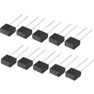uxcell 10Pcs DIP Mounted Miniature Square Slow Blow Micro Fuse T5A 5A 250V Black