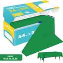 Niuara Green Plastic Table Cover Roll - 54IN x 300FT, Table Cloth for Rectangle Table with Slide Cutter, Plastic Table Cloth Disposable with Cut-to-Size Design for Weddings, Banquets, Parties