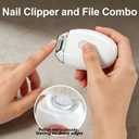 3 in1 Automatic Electric Nail Clipper, New Universal Automatic Fingernail Grinder, Automatic Nail Trimmer with Light and Nail Scraps Storage-a