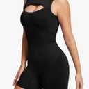 BRXL Workout Romper for Women One Piece Bodysuits Tummy Control Built-In Bra Sexy Short Rompers Athletic Jumpsuits, Large