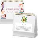 Gueevin Pregnancy Calendar Weekly Pregnancy Milestone Calendar with Scripture Pregnant Gifts for Expecting Mom, Baby Growth Tracker and First Time Parents Essentials, 44-Page Flip