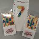 MTLEE 9 Pcs Building Block Candles Number 1-9 Building Block Candle Numeral Birthday Cake Topper Cupcake for Birthday Decoration Party Supplies (Number 7)