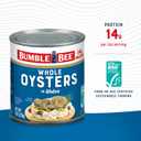 Bumble Bee Premium Select Whole Canned Oysters, 8 oz Cans (Pack of 12) - Ready to Eat - 14g Protein per Serving - Gluten Free