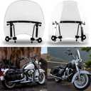 DREAMIZER Universal Motorcycle Windshield 19"x17" Claer Motorcycles Windscreen PC Wind Deflector for 1 or 7/8 Handle Bars Motorcycle Motorbike (19 inch x17 inch)