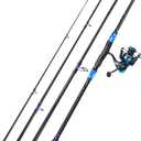 Sougayilang Surf Fishing Rod and Reel Combo, 4 Piece MH/H Saltwater Fishing Combo with 5000 Size Spinning Reel(12'/15')