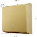 Commercial Paper Towel Dispenser Wall Mount, Tri-fold/Multi-fold/C-Fold Stainless Steel Paper Towel Holder Hand Towel Dispenser with Key (Gold)