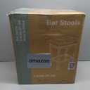 Sweetcrispy Bar Stools Set of 2, 24 Inch Counter Height Stools, PU Leather Upholstered Bar Chairs with Footrest, Modern Bar Stools for Kitchen Island, Dining, Living Room, Modern Black