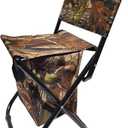 Portable Camping Folding Chair, Outdoor Fishing Multifunctional Heat Preservation Stool with Ice Bag, Camouflage, 600D Oxford Cloth + PVC Waterproof Coating + Steel Pipe
