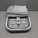 LUBBYGIM New Collapsible Foot Spa Bath with Heat, Foldable Foot Bath Massager with Bubble, Red Light, 6 Shiatsu Massage Rollers, Foot Soaking Tub with Temperature Control for Soft Feet & Relax, Gray