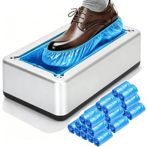 Shoe Cover Dispenser Containing 400pcs Shoe Covers Disposable Non Slip High Quality, Automatic Shoe Cover Machine with Disposable Shoe Covers for Indoors for Most Occasion and Shoes Size