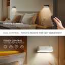 Wall Sconces Set of 2 Battery Operated, 360 Rotate Magnetic Rechargeable Wall Mounted Lamp with 3 Color Temperatures & 9 RGB Modes, Wireless Wall Lights for Bedroom, Picture, Living Room (A03-Black+White)