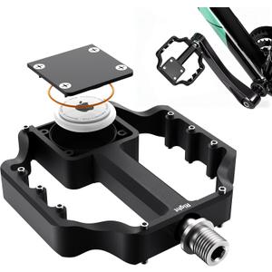 AirTag Bike Pedal Mount, Hidden Bicycle GPS Tracker Case Compatible with AirTag, Waterproof CNC Aluminum Flat Pedals with 9/16 Inch Thread, AntiTheft Design for Mountain, Road EBikes